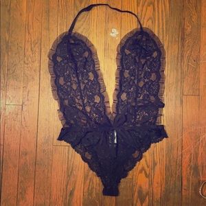 Lacey black one piece intimate wear